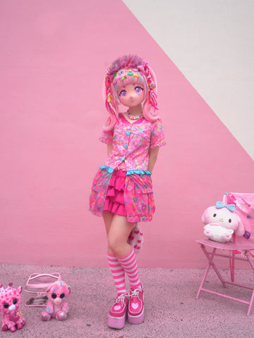 Dream Bubble Harajuku girl pink fantasy tulle layered outerwear
