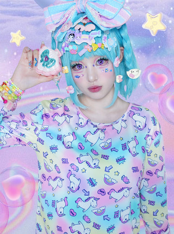 Dream Bubble fairykei Macaron Long sleeves Harajuku Decora