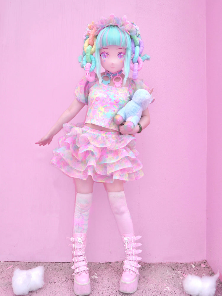 Dream Bubble - Neon Rainbow Star Decora Kei Streetwear Set