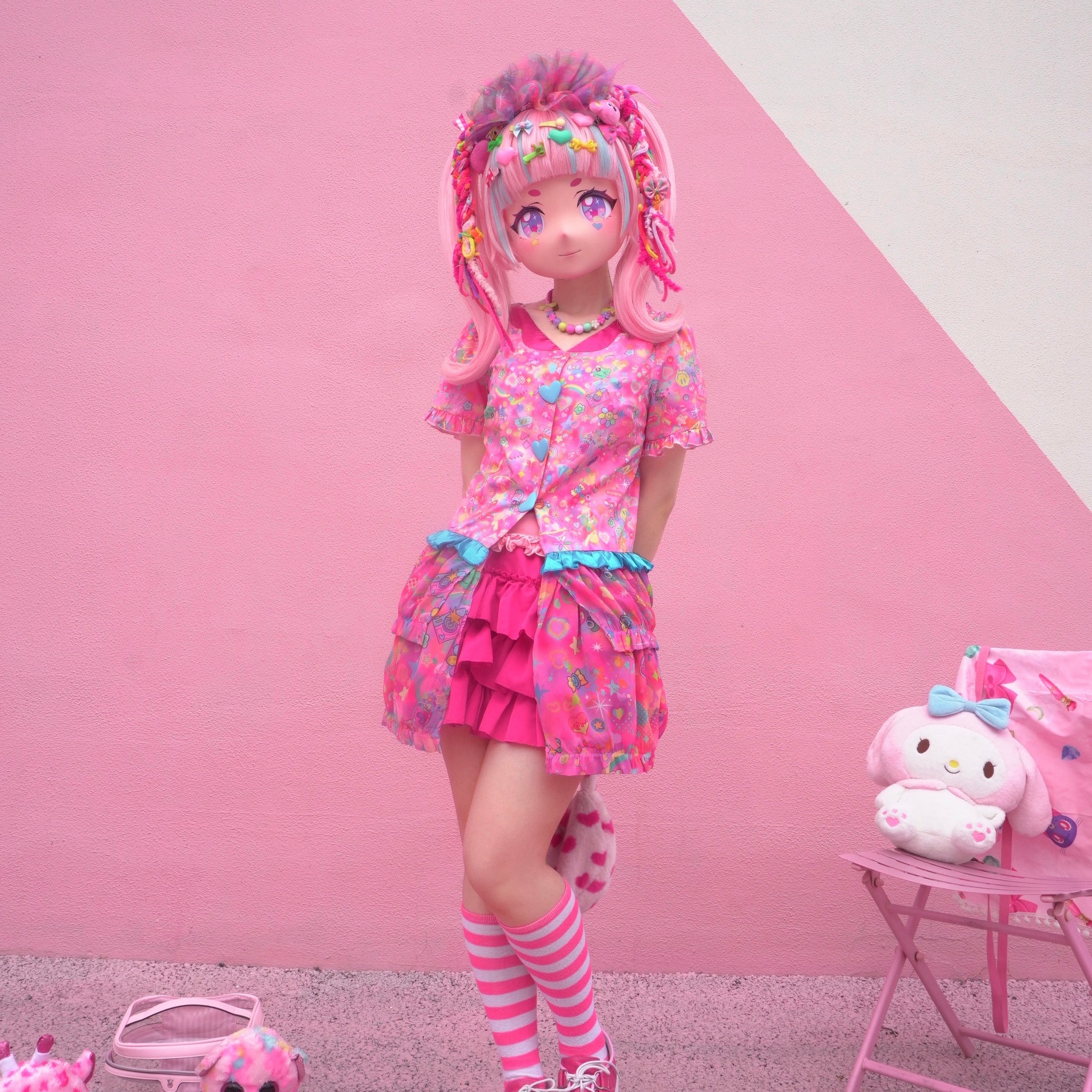 Dream Bubble Harajuku girl pink fantasy tulle layered outerwear