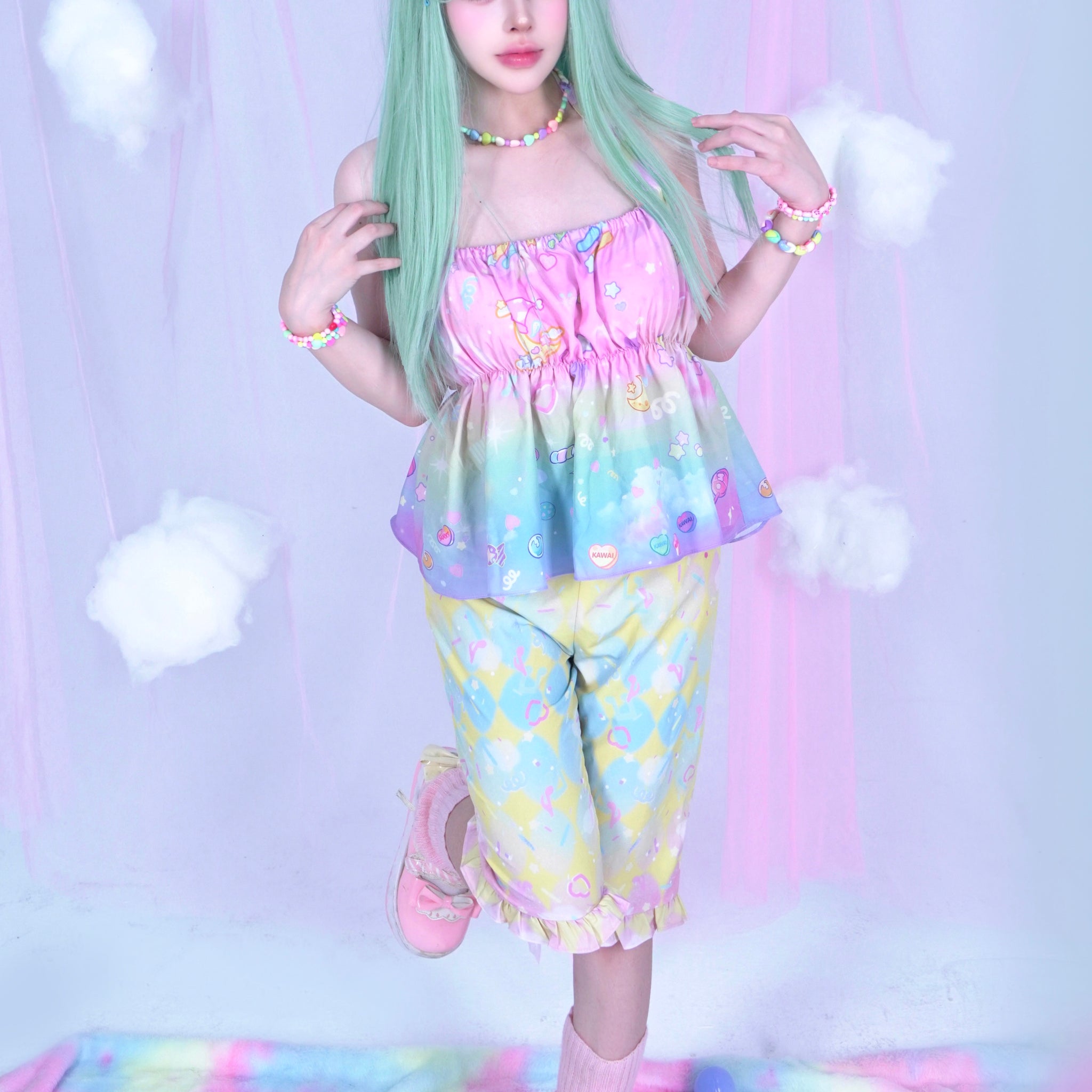Dream Bubble sweetheart macaron Harajuku style sling set