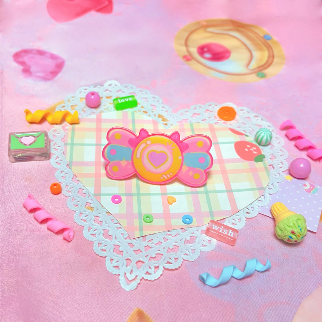 Harajuku decora kawai candy girl acrylic ring