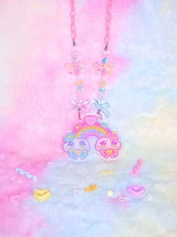 Dream Bubble Macaron Rainbow Cloud Blue&Pink Harajuku Decora Necklace