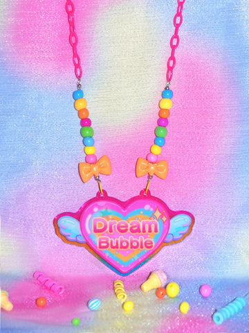 Dream Bubble Pink Love Wings Acrylic Harajuku Decora Necklace