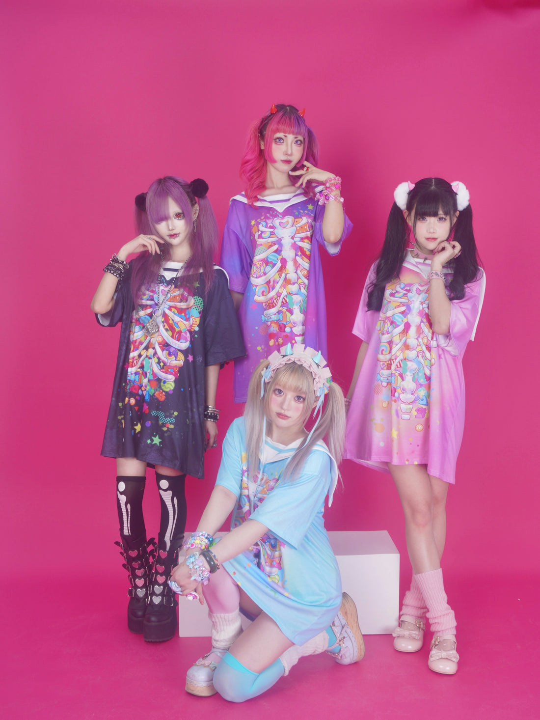 Death Angel | Gurokawa sailor collar oversize T-shirt dress