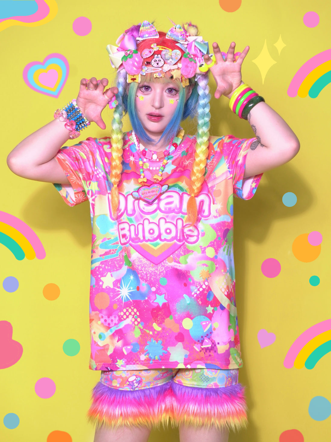 Rainbow World Graffiti style Dream Bubble T-shirt