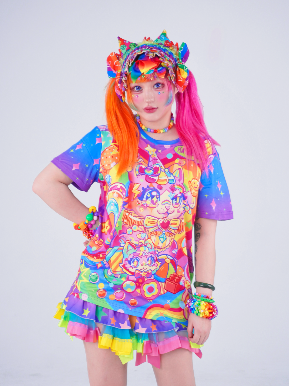 Party Time Harajuku kawai decora full-print  T-shirt