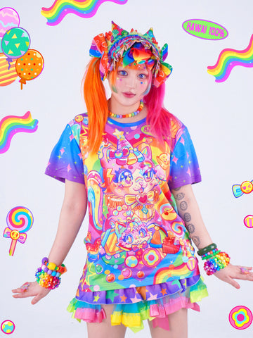Party Time Harajuku kawai decora full-print  T-shirt