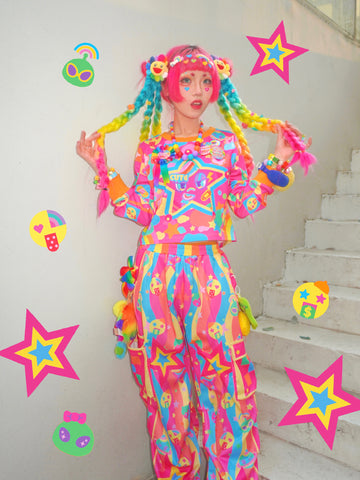 Hot Pink Star!!! Kawai POP Sportwear suit Street hip-hop style