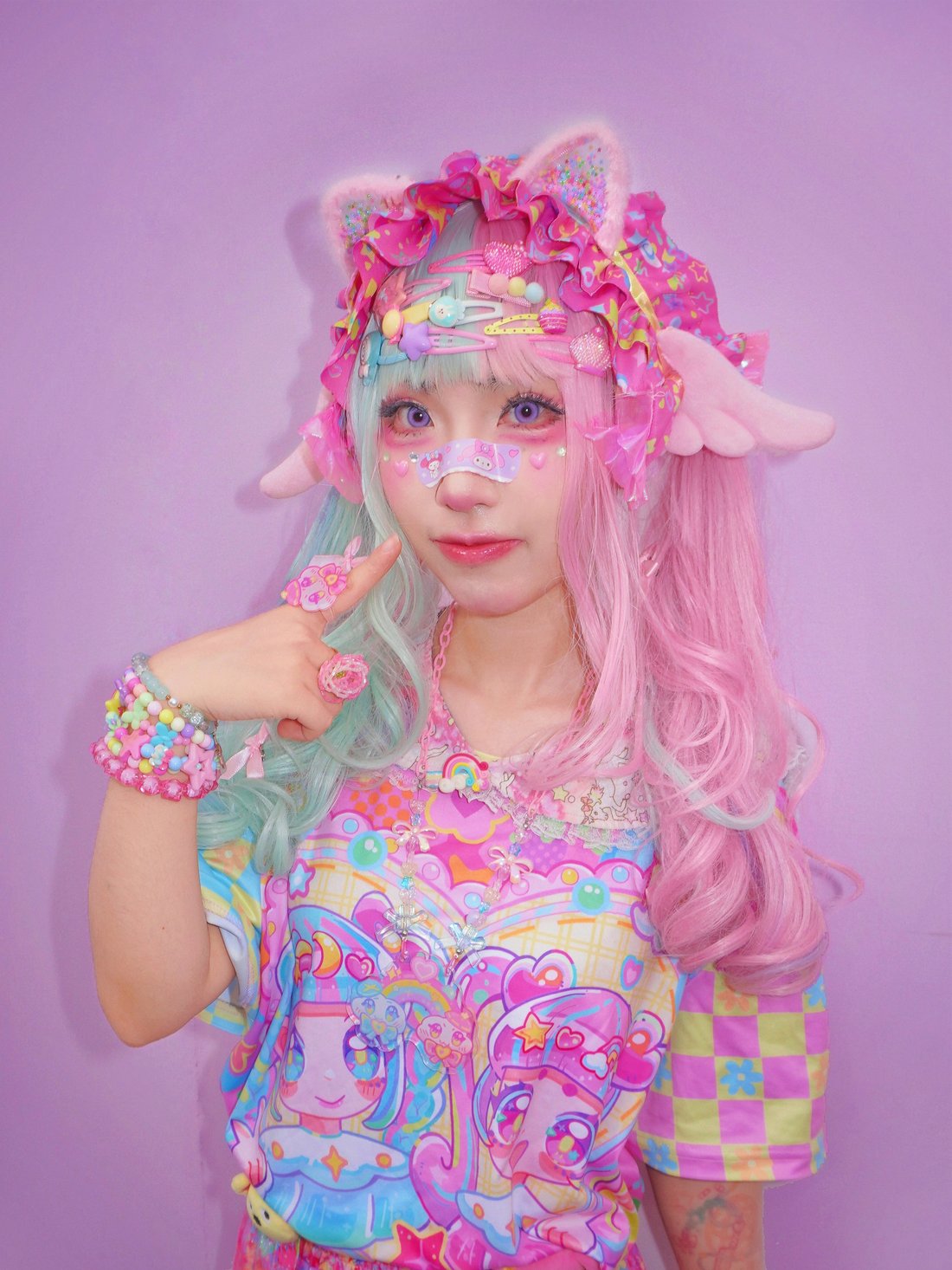 Cute pink cat-ear headband