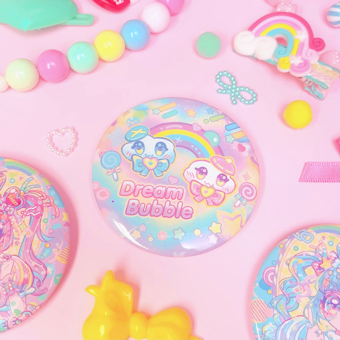 Original illustration Kawaii Decora Girl Badge Collection